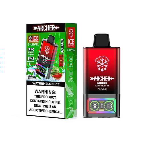 vapmod archer 60000 puffs original archer 60k disposable vape led display type c charging port customizable. fast shipping