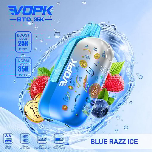 vopk btc 35000 puffs original vopk btc 35k smart curved screen type c port disposable e cigarettes customizable. fast shipping