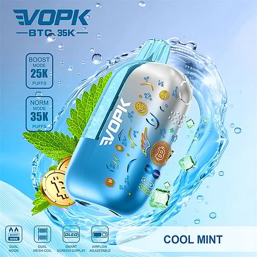 vopk btc 35000 puffs original vopk btc 35k smart curved screen type c port disposable e cigarettes customizable. fast shipping