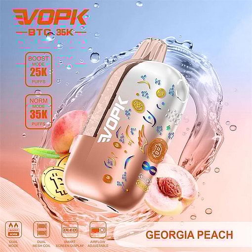 vopk btc 35000 puffs original vopk btc 35k smart curved screen type c port disposable e cigarettes customizable. fast shipping