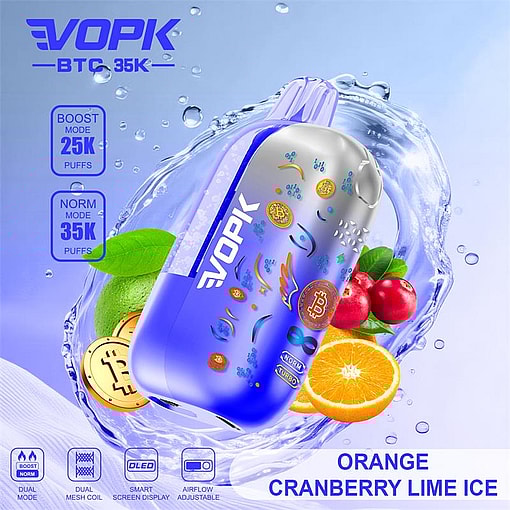 vopk btc 35000 puffs original vopk btc 35k smart curved screen type c port disposable e cigarettes customizable. fast shipping