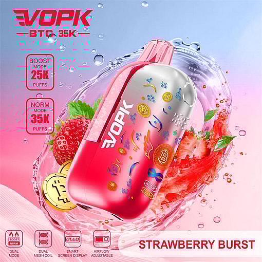 vopk btc 35000 puffs original vopk btc 35k smart curved screen type c port disposable e cigarettes customizable. fast shipping