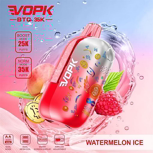 vopk btc 35000 puffs original vopk btc 35k smart curved screen type c port disposable e cigarettes customizable. fast shipping