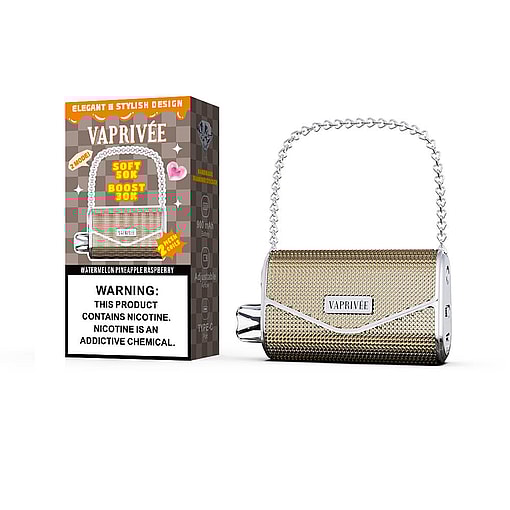 vaprivee 50000 puffs original vaprivee 50k handbag disposable vape led display type c charging port customizable. fast shipping