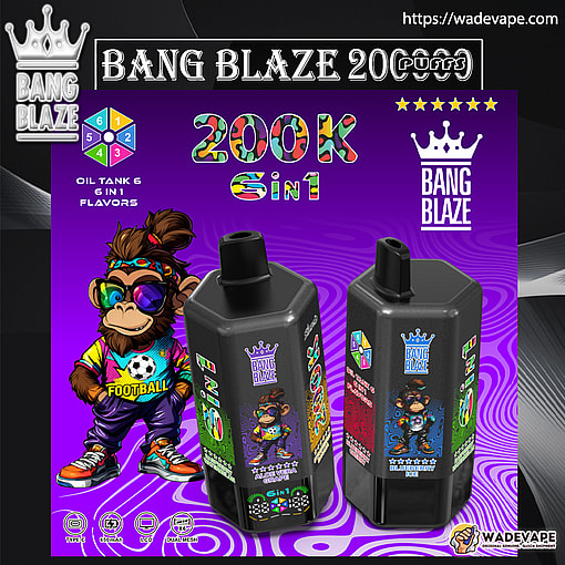 bang blaze 200000 puffs original bang blaze 200k 6 flavors in 1 vape led display type c port disposable e cigarettes customizable fast shipping
