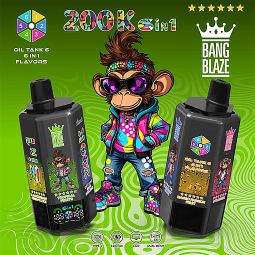 bang blaze 200000 puffs original bang blaze 200k 6 flavors in 1 vape led display type c port disposable e cigarettes customizable fast shipping