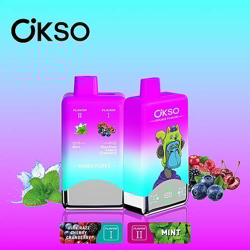okso 60000 puffs original okso 2in1 50k double flavors vape led display type c port disposable e cigarettes customizable. fast shipping