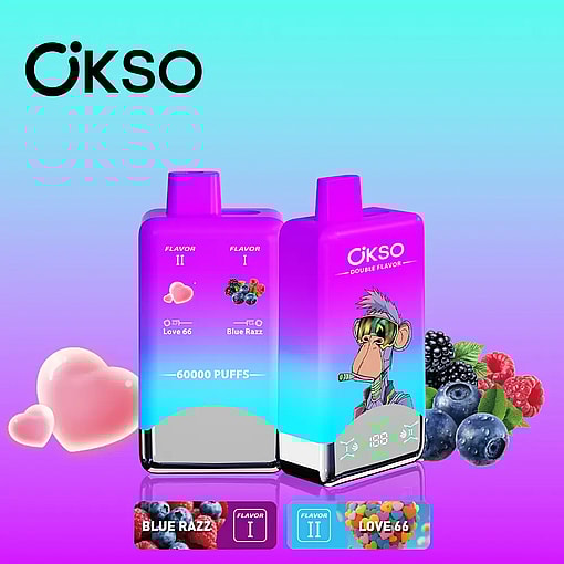 okso 60000 puffs original okso 2in1 50k double flavors vape led display type c port disposable e cigarettes customizable. fast shipping