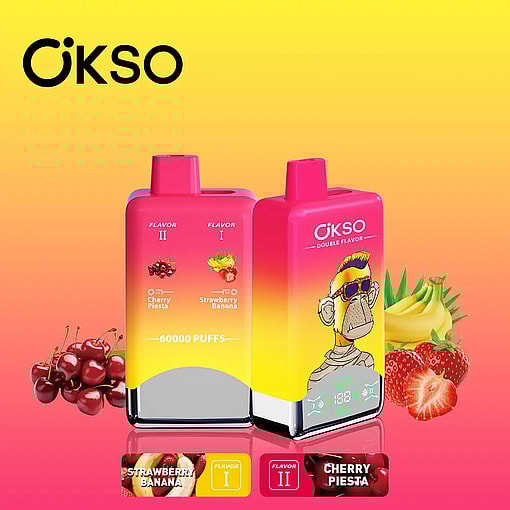 okso 60000 puffs original okso 2in1 50k double flavors vape led display type c port disposable e cigarettes customizable. fast shipping