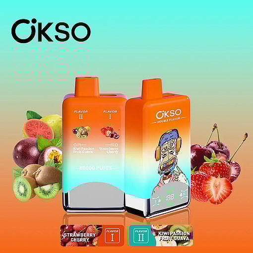 okso 60000 puffs original okso 2in1 50k double flavors vape led display type c port disposable e cigarettes customizable. fast shipping