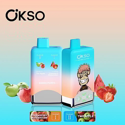 okso 60000 puffs original okso 2in1 50k double flavors vape led display type c port disposable e cigarettes customizable. fast shipping