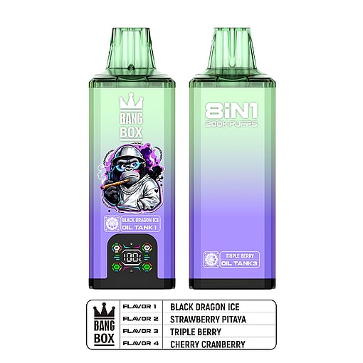 bang box 200000 puffs original bang box 8in1 200k vape led display type c port disposable e cigarettes customizable fast shipping