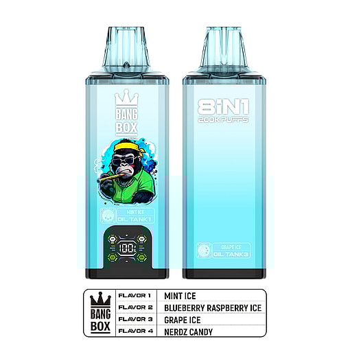 bang box 200000 puffs original bang box 8in1 200k vape led display type c port disposable e cigarettes customizable fast shipping