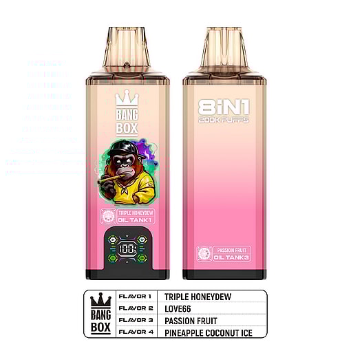 bang box 200000 puffs original bang box 8in1 200k vape led display type c port disposable e cigarettes customizable fast shipping