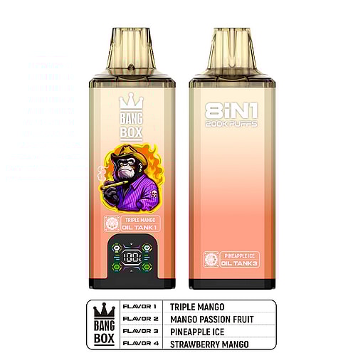 bang box 200000 puffs original bang box 8in1 200k vape led display type c port disposable e cigarettes customizable fast shipping