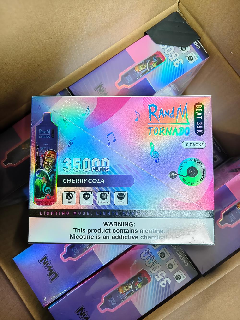 uwin randm tornado beat 35000 puffs original genuine 35k puffs music mode type c charging port led display customizable. fast shipping