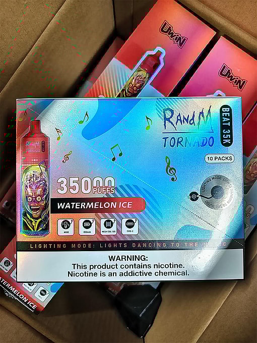 uwin randm tornado beat 35000 puffs original genuine 35k puffs music mode type c charging port led display customizable. fast shipping