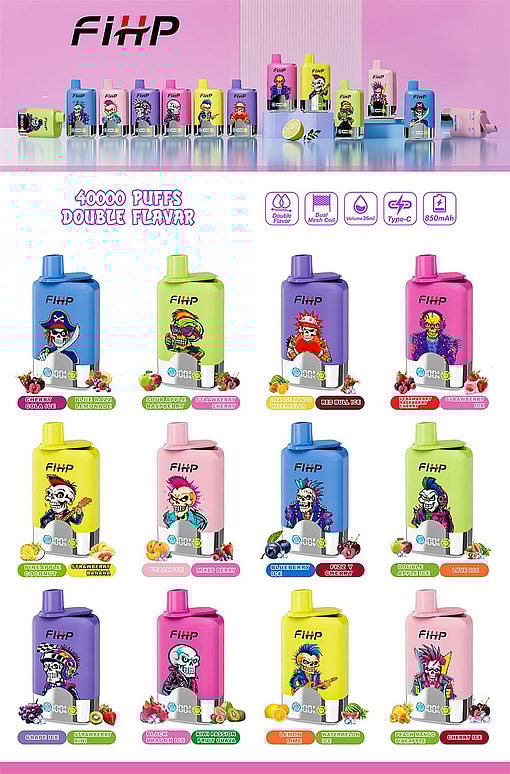 fihp 40000 puffs double flavors original genuine disposable vape type c charging port fihp 40k customizable fast shipping