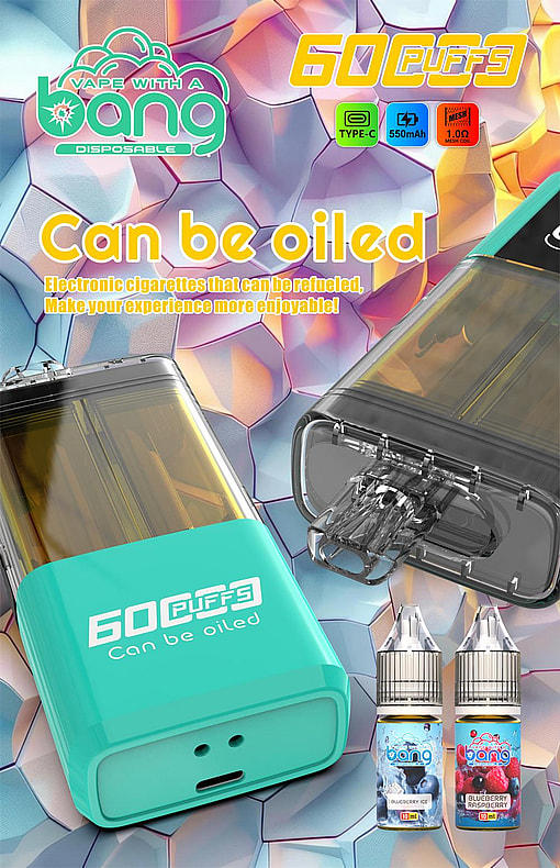 bang 60000 puffs original bang 2in1 60k can be filled with e liquid vape led display disposable e cigarettes customizable. fast shipping