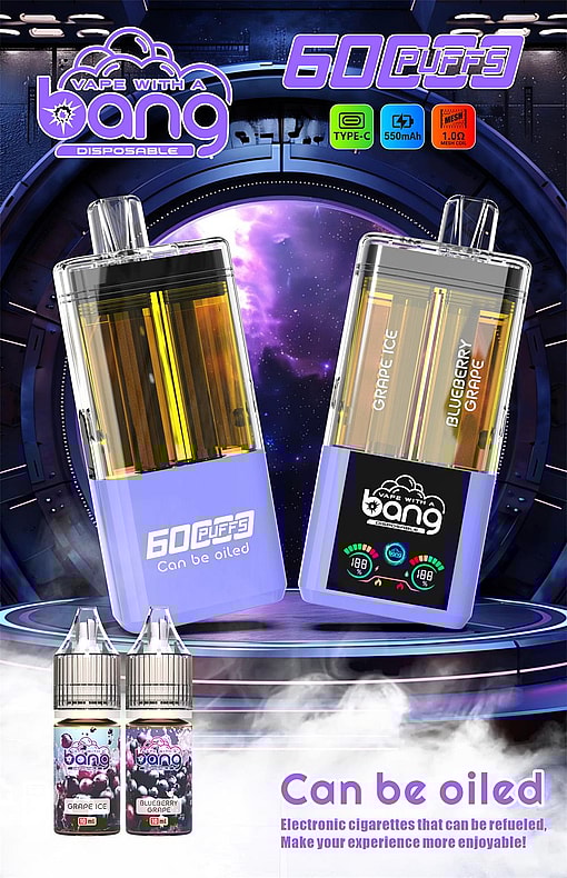 bang 60000 puffs original bang 2in1 60k can be filled with e liquid vape led display disposable e cigarettes customizable. fast shipping