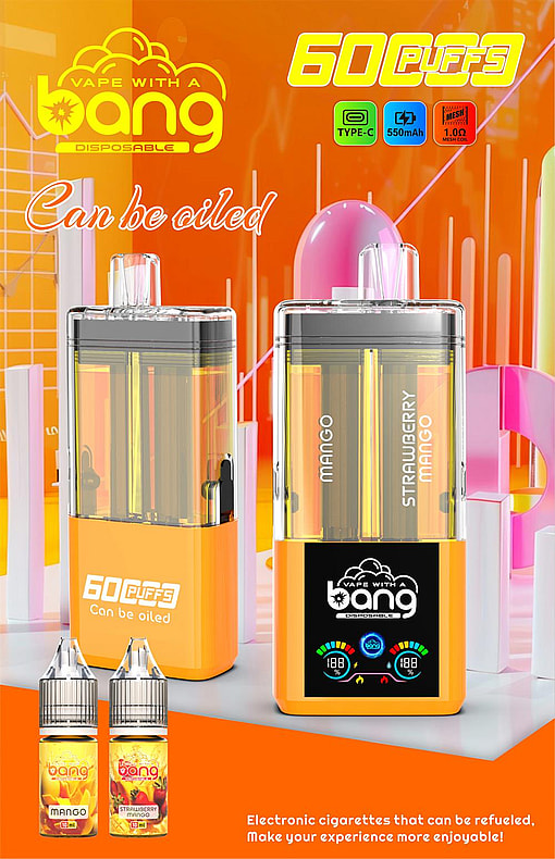 bang 60000 puffs original bang 2in1 60k can be filled with e liquid vape led display disposable e cigarettes customizable. fast shipping
