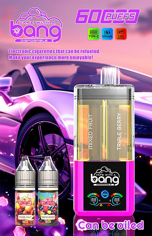 bang 60000 puffs original bang 2in1 60k can be filled with e liquid vape led display disposable e cigarettes customizable. fast shipping