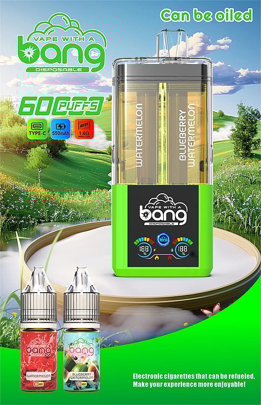 bang 60000 puffs original bang 2in1 60k can be filled with e liquid vape led display disposable e cigarettes customizable. fast shipping