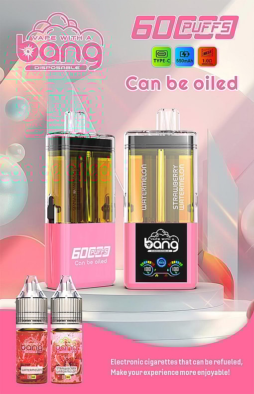 bang 60000 puffs original bang 2in1 60k can be filled with e liquid vape led display disposable e cigarettes customizable. fast shipping