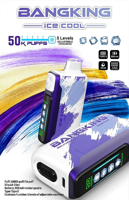 bang king ice cool 50000 puffs original genuine disposable e cigarettes 40k flavor switching customizable fast shipping