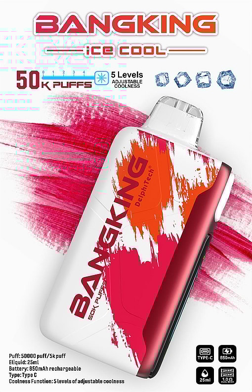 bang king ice cool 50000 puffs original genuine disposable e cigarettes 40k flavor switching customizable fast shipping