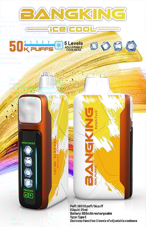 bang king ice cool 50000 puffs original genuine disposable e cigarettes 40k flavor switching customizable fast shipping