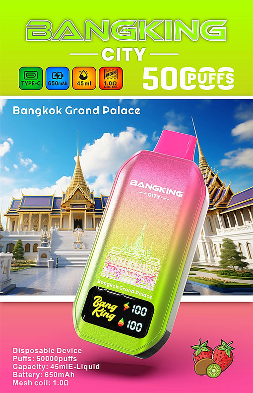 bang king city 50000 puffs original bang king city 50k led screen type c port disposable e cigarettes customizable. fast shipping