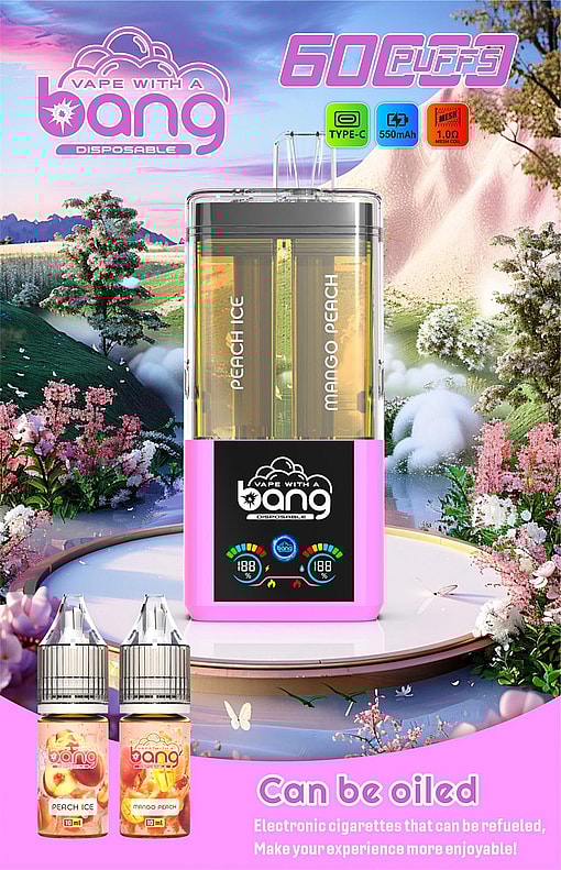 bang 60000 puffs original bang 2in1 60k can be filled with e liquid vape led display disposable e cigarettes customizable. fast shipping