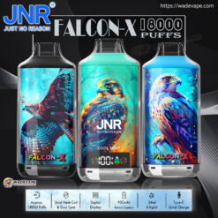 jnr falcon x 18000 puffs original genuine disposable vape led display type c charging port crystal 18k customizable. fast shipping (copy)