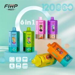 fihp multi 120000 puffs 6in1 flavors original genuine six flavors disposable vape type c charging port fihp 120k customizable fast shipping