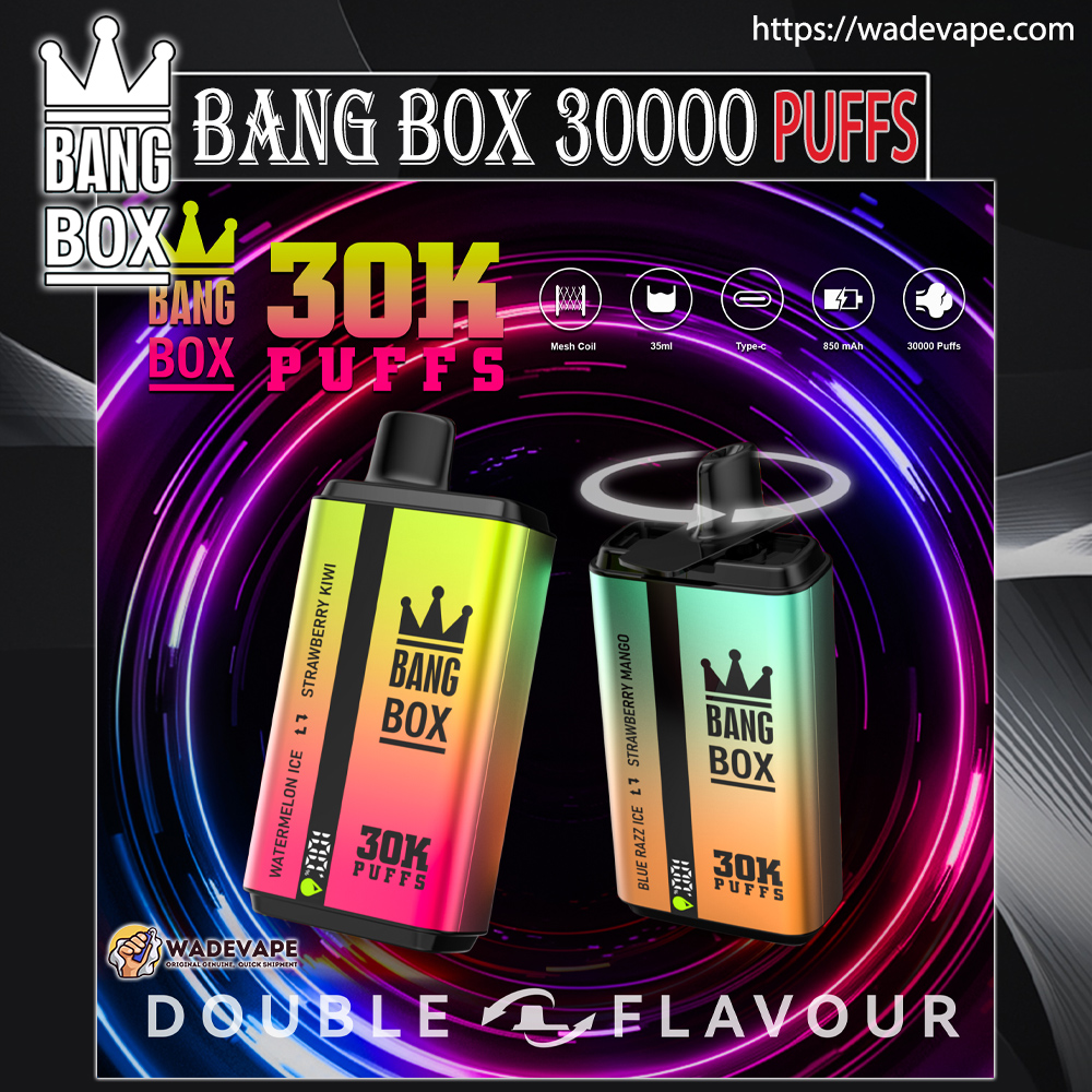 BANG BOX 30000 Puffs Original Bang Box 2in1 30K Vape LED Display Type-C Port Disposable E-Cigarettes Customizable Fast Shipping - WadeVape BANG BOX 30000 Puffs Original Bang Box 2in1 30K Vape LED Display Type-C Port Disposable E-Cigarettes Customizable Fast Shipping - WadeVape
