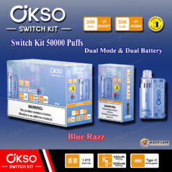 okso switch kit 50000 puffs disposable vape | dual mode dual battery vape | magnetic snap replaceable pod system type c port