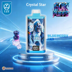 uzy crystal star 60000 puffs disposable vape | smart full screen | 40ml e liquid | dual mesh coil type c port