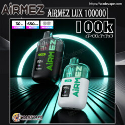 airmez lux 100000 puffs disposable vape | transparent tank dual mesh coil boost mode | 30ml 650mah smart display