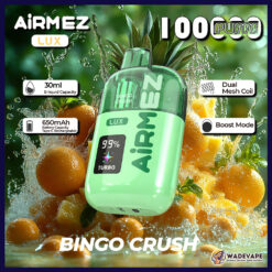 airmez lux 100000 puffs disposable vape | transparent tank dual mesh coil boost mode | 30ml 650mah smart display